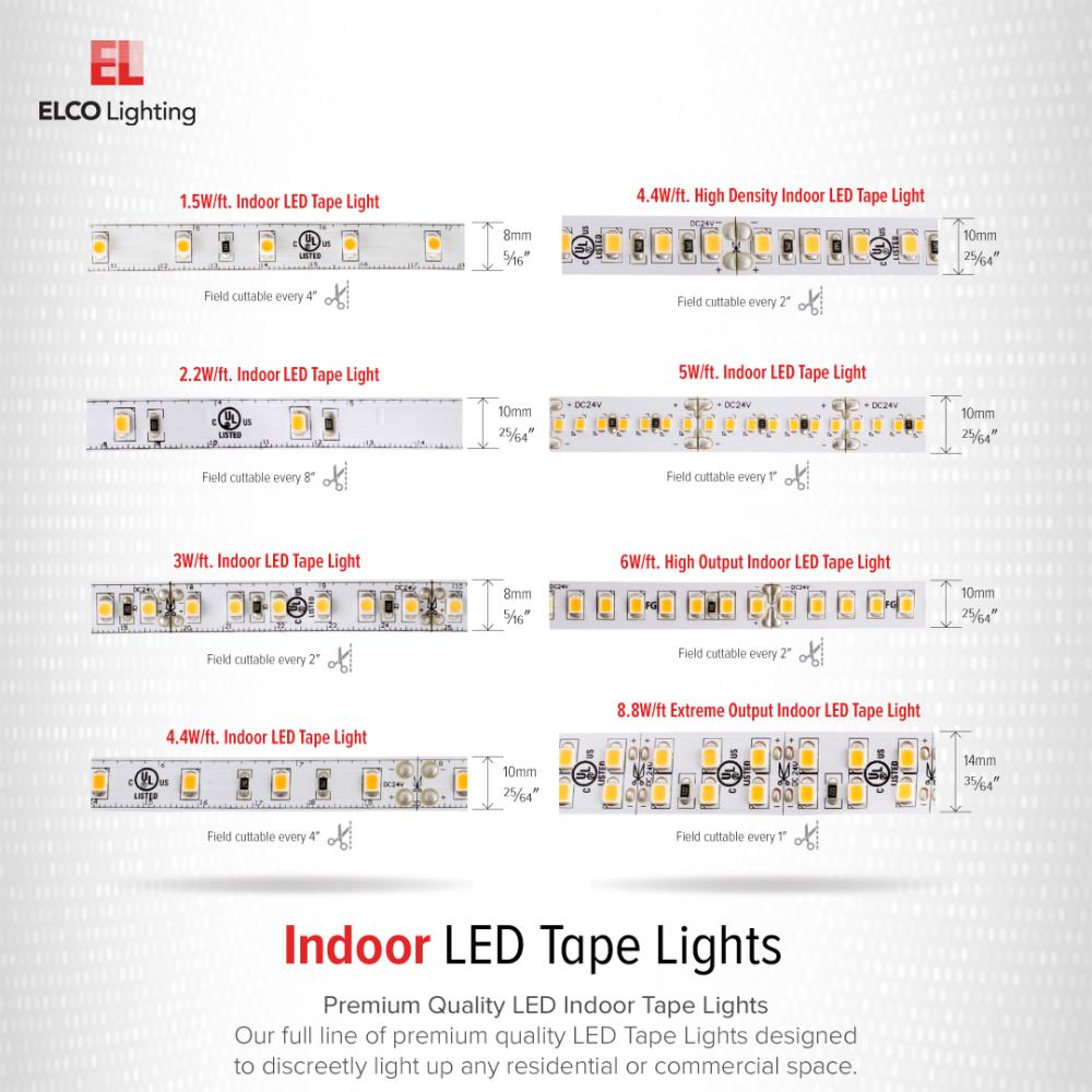 3W/ft. Indoor Continuous COB LED Tape Light