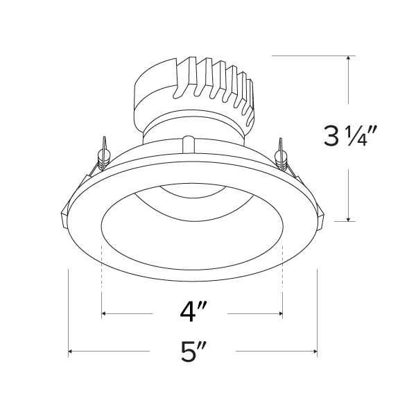 Pex™ 4" Canless Round Adjustable Reflector with Clear Glass Lens