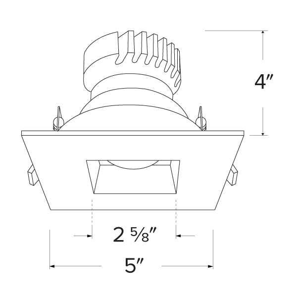 Pex™ 4" Canless Square Adjustable Reflector