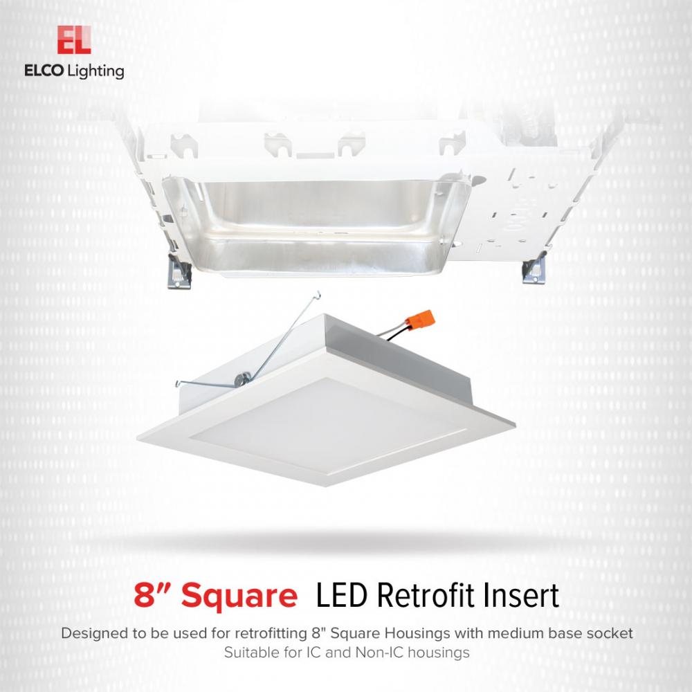 8" Square LED Retrofit Insert with 5-CCT Switch