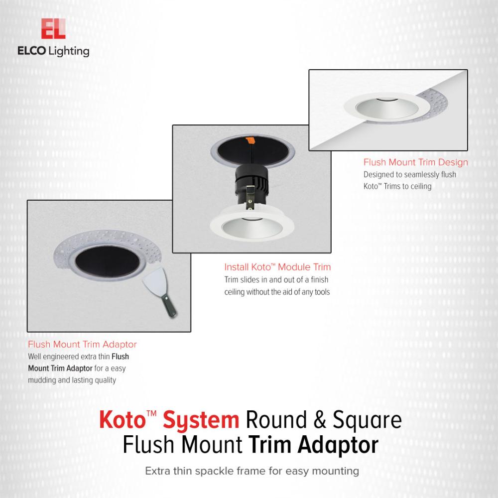 4" Square Flush Mount Trim Adaptor