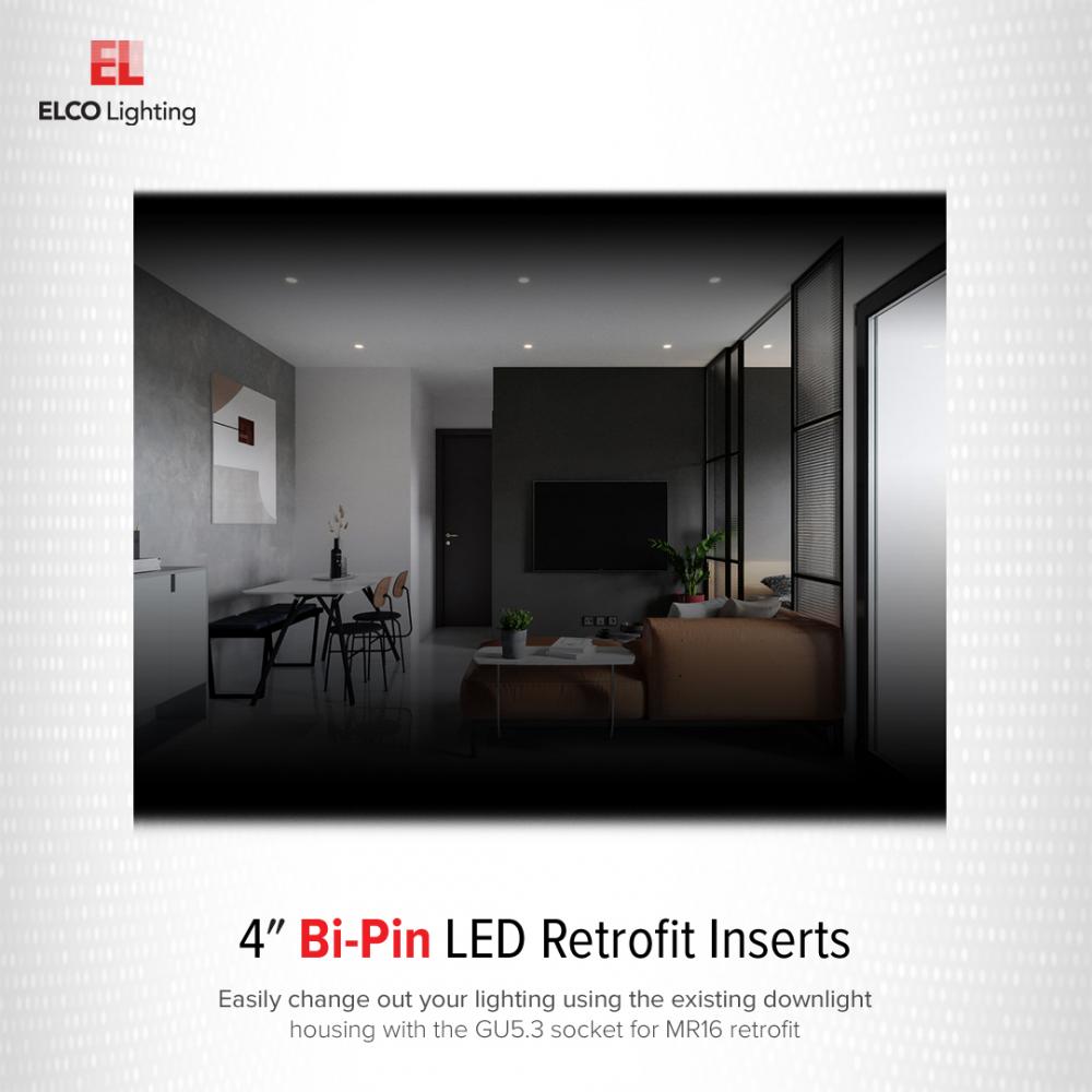 4" LED Bi-Pin Low Voltage Retrofit Insert Baffle with 5-CCT Switch