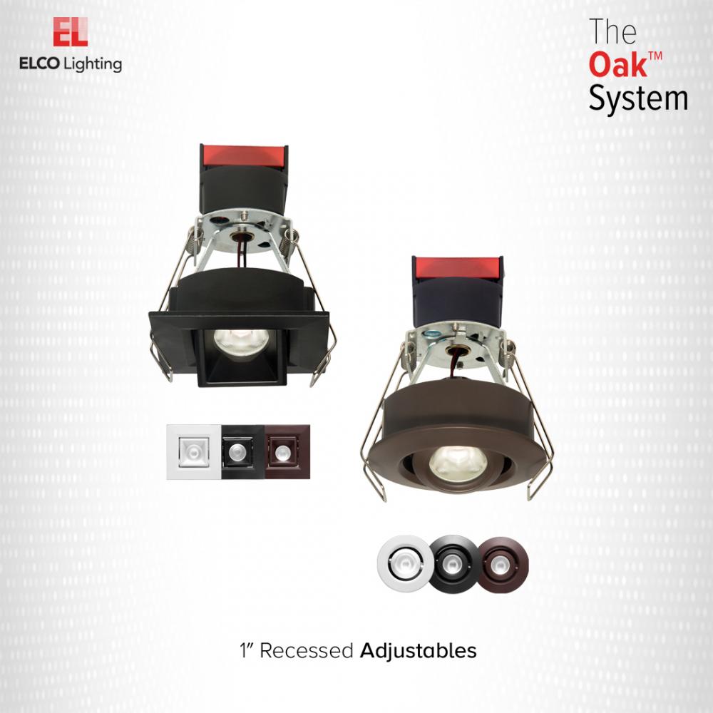 1" Round Recessed Adjustable Oak™ Gimbal 