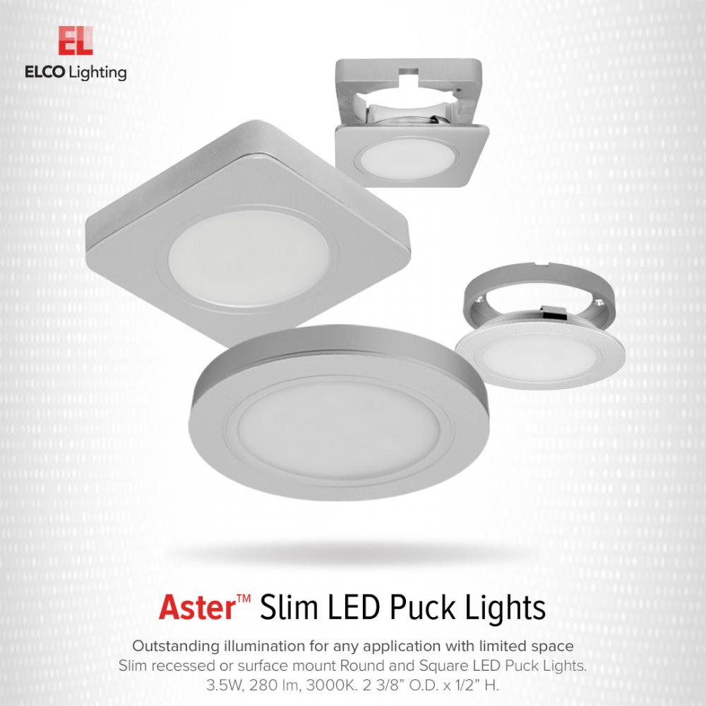 Undercabinet Pucks, Aster™ Mini Slim Square LED Puck Light