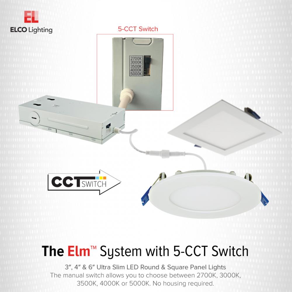 4" Ultra Slim LED Round Panel Light with 5-CCT Switch