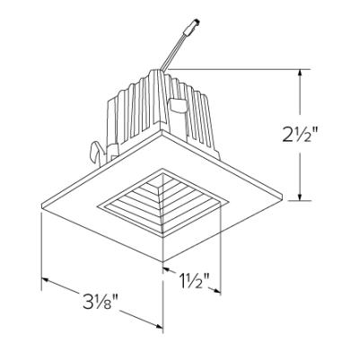 2" Square LED High-Lumen Baffle Light Engine