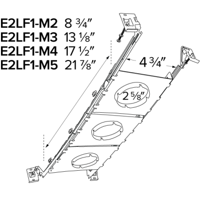 New Construction Multiple Frame for 2" Recessed