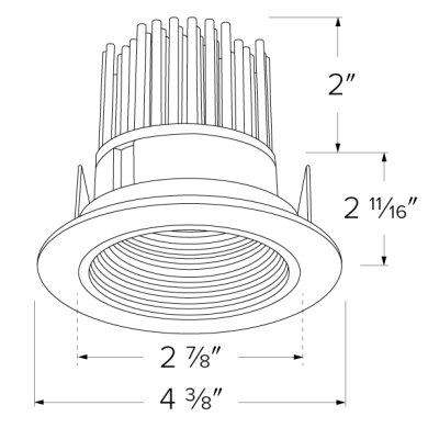 3" LED Light Engine with Baffle Trim
