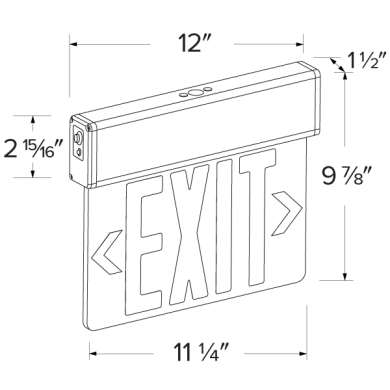 LED Edge Lit Exit Sign with Battery Backup