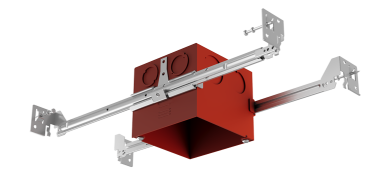 4" Square IC Airtight Junction Box with Hanger Bars for 2-Hour Fire Rated Ceilings