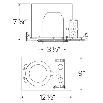 3" 0-10V New Construction 2-Hour Fire Rated IC Airtight Housing 