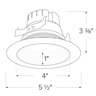 4" Round LED Baffle Inserts with 5-CCT Switch