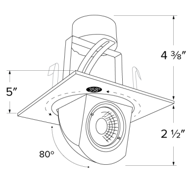 4" Square LED Adjustable Pull-Down Insert (2nd Generation)