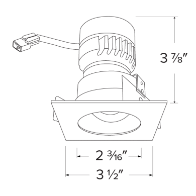Koto™ Module with 2" Pex™ Square Adjustable Reflector Trim