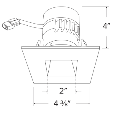 Koto™ Module with Pex™ 3" Square Reflector Trim