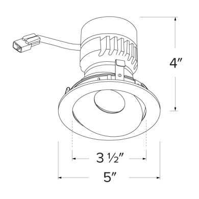Koto™ Module with 4" Pex™ Round Directional Gimbal Trim
