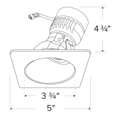 Koto™ Module with Pex™ 4" Square Adjustable Wall Wash Trim