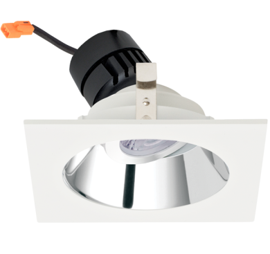 Chrome Reflector with White Ring
