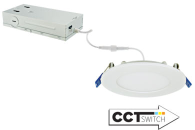 4" 120/277/347V Ultra Slim LED Round Panel Light with 5-CCT Switch