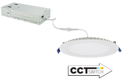 6" 120/277/347V Ultra Slim LED Round Panel Light with 5-CCT Switch