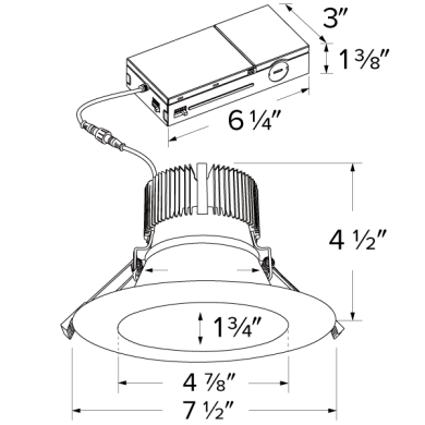 6" LED High Lumen Round Reflector Insert with 5-CCT Switch & 5-Lumen Switch