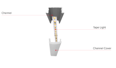 LED Tape with Recessed Mount Aluminum Channel