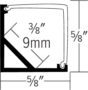 LED Tape with Square Corner Mount Aluminum Channel