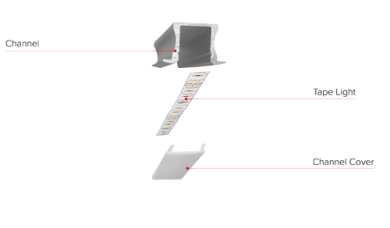 LED Tape with Shallow Recessed Mount Aluminum Channel