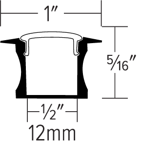 LED Tape with Shallow Recessed Mount Aluminum Channel