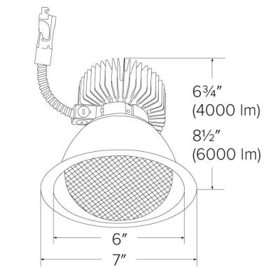 6" LED Light Engine with Wall Wash Trim (4000-6000 lm)