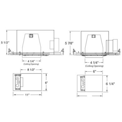 4" CFL Vertical  IC Downlight Housings