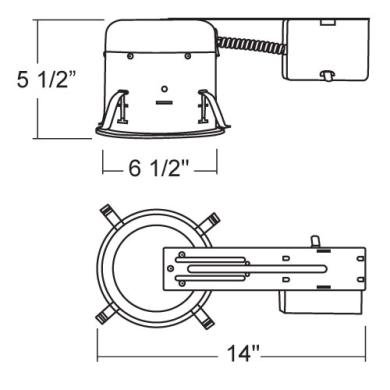 6" LED Remodel IC Airtight Housing, Dimmable, 3000K
