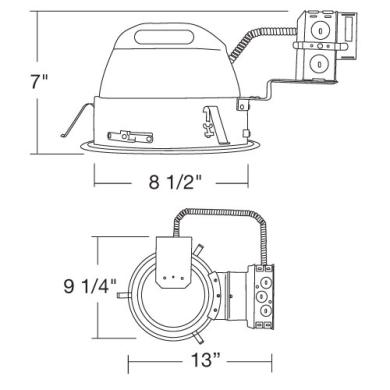 7" Energy Efficient Remodel CFL Horizontal Downlight