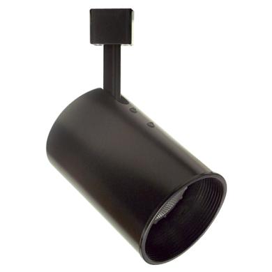 PAR 20 Line Voltage Flat Back Cylinder Track Fixture with Baffle