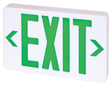 LED Exit Sign, Green or Red Letters, Single/Double Face Configurable
